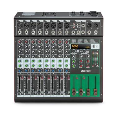Imagem de Mesa de Som Amplificada de 8 Canais com 99 Efeitos DSP, Amplificador de 500W×2, Bluetooth, USB/MP3, Phantom Power de 48V, EQ de 5 Bandas - Mesa de Mixagem Profissional