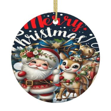 Imagem de Presentes de alce de Papai Noel, ornamentos de cerâmica para Natal, para homens, mulheres, casais, pais, amigos, presente para casa, férias, arte, Natal, decoração de interiores de carro, enfeite de