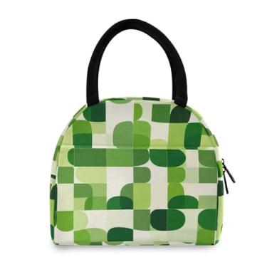 Imagem de GUIJI Lancheira leve com fundo quadriculado, isolada, reutilizável, à prova de vazamento, lancheira para mulheres e homens, lancheira térmica para trabalho e viagens