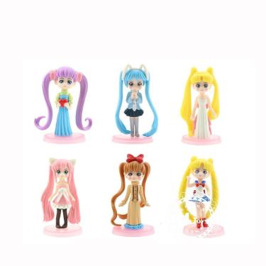 Imagem de Coleção Figure Toy, 6 peças de boneca de anime Sailors Moon, 7,5 cm