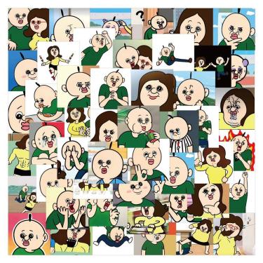 Imagem de Adesivos de vinil impermeável de 60 unidades/lote para laptop, skate, etc