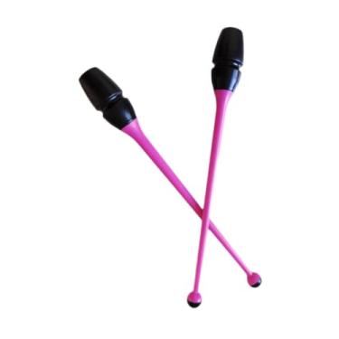 Imagem de Dynwave Maças de ginástica rítmica conectáveis, equipamento de treino de ginástica profissional e leve de 45,5 cm para treino e apresentações no palco, Rosa