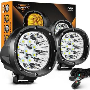 Imagem de Luces LED Offroad Auxbeam Serie P4 4 Pulgadas 90W Redondas (Par)