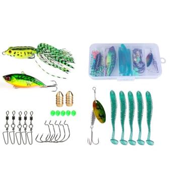 Imagem de Kit de Isca Artificial Sougayilang Pesca Misturado com Ganchos e Acessórios de Iscas Suaves para Pesca de Águas Doce e Salgada Truta Salmão Style 8