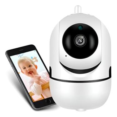 Imagem de Câmera Babá Eletrônica WiFi 1080p Giratória com Visão Noturna Detecção de Movimento e Áudio Bidirecional Premium