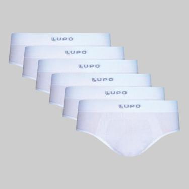 Imagem de Kit 6 Cuecas Lupo Slip Micromodal Sem Costura 00681, Branco, G