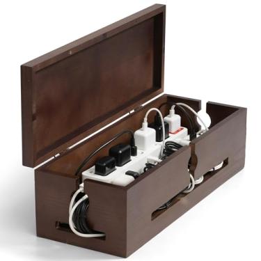 Imagem de Grande caixa de gerenciamento de cabos – caixa organizadora de cabos e caixa de filtro de linha para gerenciamento de cabos elétricos