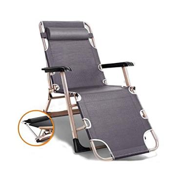 Imagem de YYBOES Espreguiçadeiras, espreguiçadeiras resistentes, móveis de jardim, cadeiras de acampamento e jardim, espreguiçadeiras dobráveis reclináveis à prova d'água de metal para escritório ao ar livre