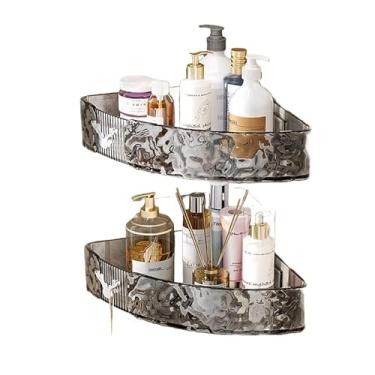 Imagem de Prateleiras Para Casa De Banho Sem Furos Com Ganchos Angulares - Suportes Para Casa De Banho E AcessóRios Para Casa De Banho(2,TRIÂNGULO FUMÊ)