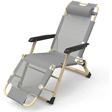 Imagem de Espreguiçadeira leve e dobrável, espreguiçadeira dobrável e reclinável, cadeira de jardim ao ar livre, espreguiçadeira, cama, escritório, cadeira de costas preguiçosas para viagens, férias, ambientes