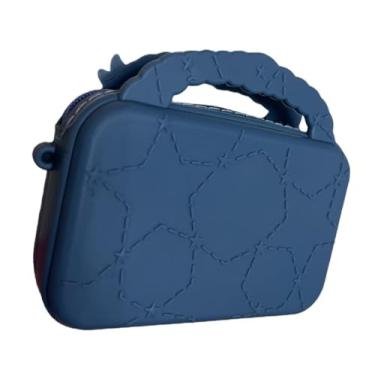 Imagem de cabfirm Bolsa tiracolo infantil, bolsa de mão com zíper, bolsa de ombro, bolsa de ombro, bolsa de moedas, acessórios, bolsa de dinheiro, Azul sentado