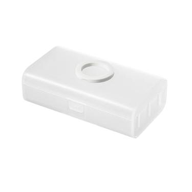 Imagem de Caixa organizadora de cabos, capa e suporte para celular, cabo de alimentação, fone de ouvido, caixa de armazenamento de cabo de dados multifuncional, escritório, casa, viagem. Branco