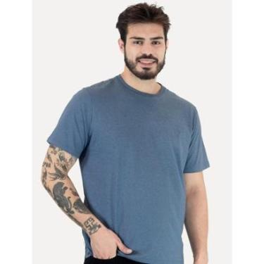 Imagem de Camiseta Dudalina Masculina Melange Color Azul Médio-Masculino