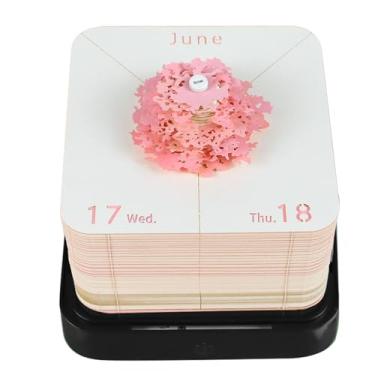 Imagem de Luocute Bloco de Notas 3d, Calendário de Mesa Criativo 2026 Com Luz Led, Faça você Mesmo, Escultura Em, Arte, Casa de árvore, Bloco de Notas para Natal, Escritório, Presente de (PINK)