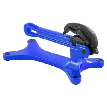 Imagem de Baoblaze Torno de alumínio para tubos, leve e fácil de usar, com de aperto automático para diâmetros de 1/8" a 1,5", Azul