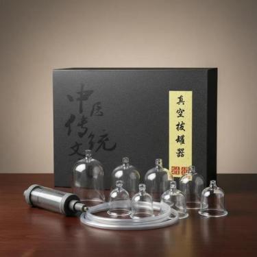 Imagem de Kit 18 Ventosas Com Bomba Ventosaterapia Massoterapia Gold - GoldLife 