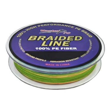 Imagem de MASTERPRO Linha de pesca de fibra PE 150 jardas, colorida, resistente à abrasão, 4 fios trançados, corda forte, 4,5 kg 6,8 kg 9,1 kg 11,3 kg 13,6 kg 18 kg 22,7 kg 36,3 kg 45,4 kg superlinha de