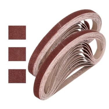 Imagem de HARFINGTON Correias de lixamento de 1/5.1 x 45.7 cm, 24 peças 80/120/150 grãos de óxido de alumínio abrasivo para madeira, polimento de metal, afiador de facas