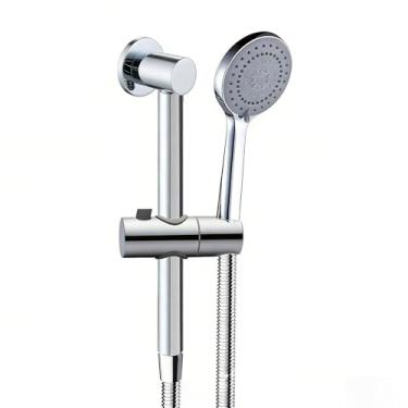 Imagem de ASHATA Barra Deslizante do Chuveiro, Suporte de Chuveiro Portátil Ajustável de Cobre Premium Montado na Parede, Com Ajuste de Altura do ângulo, para Banheiro