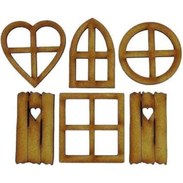 Imagem de Pxiryanlow 6 peças de porta de jardim de fadas de madeira, enfeites de porta e janelas de casa de fadas em branco para decoração de quintal de tronco de árvore, decoração ao ar livre