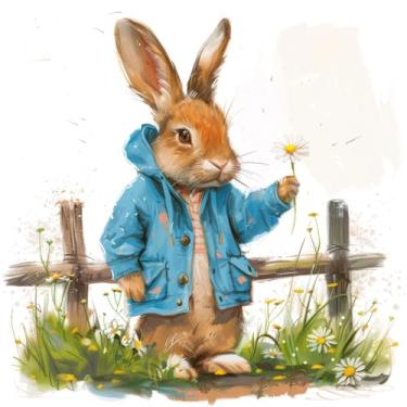 Imagem de Conjunto de 1 capa de almofada decorativa de coelho, capa de almofada quadrada para sofá de Páscoa, capa de almofada de casa de fazenda ao ar livre, sofá, sala de estar, quarto, decoração de casa 45 x