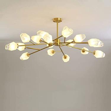 Imagem de RAUGAJ Lustres, cristal de gelo moderno, luminária de teto de 18 luzes, luminária para quarto e sala de estar