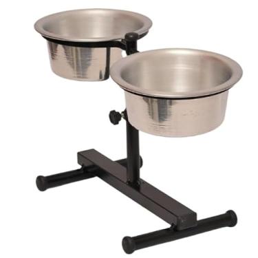 Imagem de Comedouro Duplo Elevado Alto Ajustável Regulável pra Cachorro P, M, G e Mini Gatos/Filhotes, Ideal para Casa Brasileira(Grande Branco)