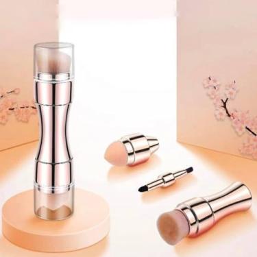Imagem de Pincéis de maquiagem | Aplicador de ponta dupla 4 em 1 | Pincel de maquiagem retrátil para olhos e lábios | para blush em pó, brilho labial, sombra, sobrancelha, base, mulheres, meninas, casa