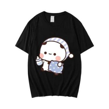 Imagem de Camisetas De Casal Kawaii BuBu Panda DuDu Bear Camiseta Gráfica De Man