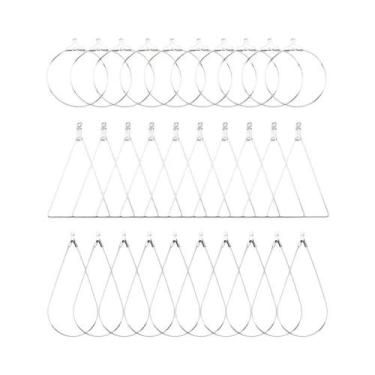 Imagem de Kit De Brincos De Argola Em Prata, Ouro E Cobre Com Fios E Fechos Para