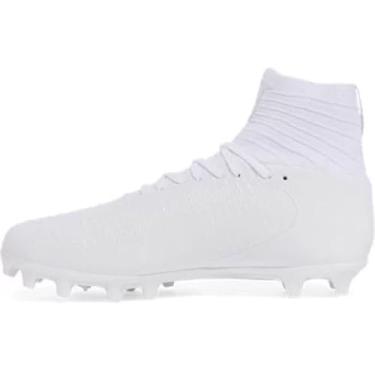 Imagem de Under Armour Chuteiras de futebol masculinas Highlight 2 MC Knit – Palmilha SuperFoam de alto rebote, Branco (104), 39
