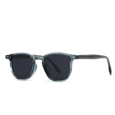 Imagem de Óculos de Sol UV400 - Armação Pequena em Jelly Color com Rebites para Homens e Mulheres, Ideal para Esportes ao Ar Livre, Corrida e Ciclismo, C6 Azul e Cinza