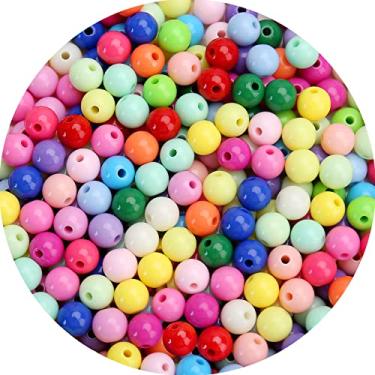 Imagem de BONNY BOXX 60 peças de contas redondas de acrílico de cores lisas de 16 mm, bolas de chiclete de resina de plástico para fabricação de colar e pulseira, suprimentos de artesanato