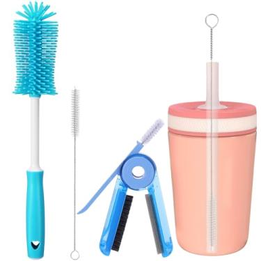 Imagem de XANGNIER Conjunto de 3 escovas de limpeza de garrafa de água para Zak 340 g/425 g, escova de garrafa multifuncional e escova de limpeza de canudo longo, kit de limpeza para acessórios de copo Zak