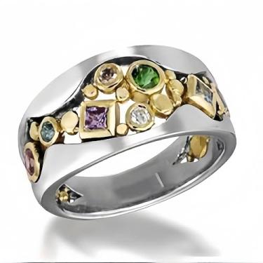 Imagem de Anel de zircônia cúbica para mulheres, joias de noivado, 8, Latão, Zircônia cúbica