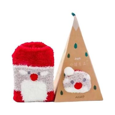 Imagem de Meias De Natal Térmicas Femininas De Veludo Macio E Quente, Meias Gros