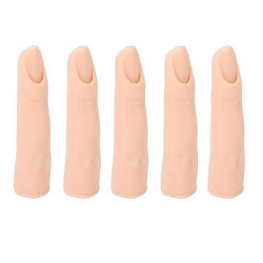 Imagem de Yinhing Dedos de Silicone para Prática, Articulações Flexíveis, Treinamento de Arte Em Unhas, Mãos de Manequim para Tatuagem, Unhas Acrílicas, Adereços de Halloween, 5 Peças, 8cm (Cor pele)