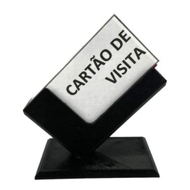 Imagem de Expositor Porta Cartão Visitas De Mesa Caixa Cartões - Sttark, Preto