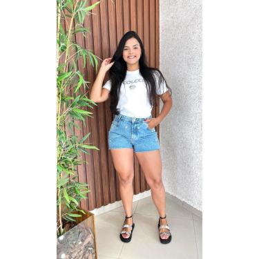 Imagem de Short Feminino Jeans Bordado Com Barra A Leser-Feminino