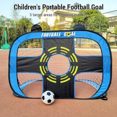 Imagem de CUOFYUNL Gol de futebol infantil portátil com zonas-alvo pop-up dobrável fácil de transportar, perfeito para prática de quintal e jogos divertidos (Laranja)