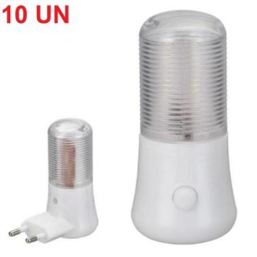 Imagem de 10 Abajur Luminária Tomada Luz Noturna Led Emergência - Zn