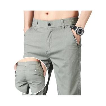 Imagem de Calças Casuais Slim Fit Masculinas Primavera Verão Moda Coreana Algodã