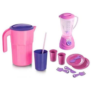 Imagem de Kit Cozinha Infantil Jarra Copo Pratos Liquidificador 12pç - CLICKCOMP