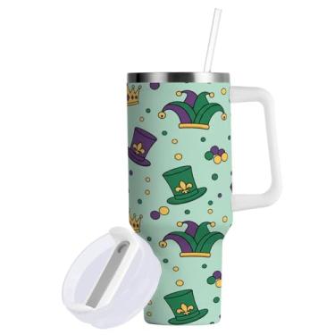 Imagem de ATTX Caneca de viagem de aço inoxidável isolada a vácuo de 1,134 g, caneca de café à prova de vazamento com canudo #284