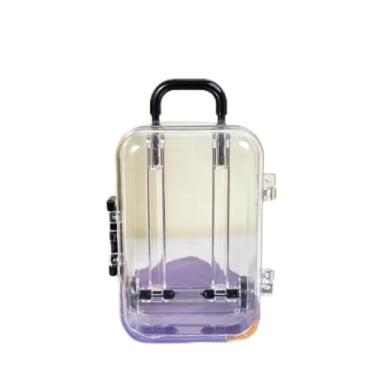 Imagem de Mini caixa de viagem preta transparente de plástico para mulheres e homens, pequena, caixa de armazenamento de bagagem, acessórios de decoração