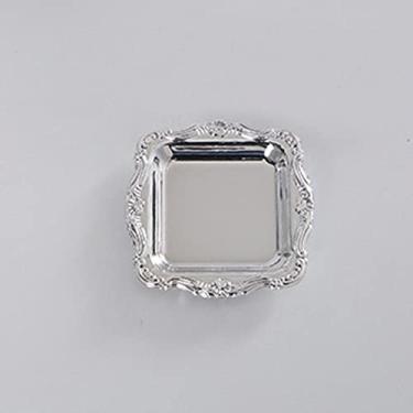 Imagem de Generic Prato de frutas, exibição de joias de plástico, suprimentos domésticos, festa para decoração de casa, prato de sushi, armazenamento de lanches (prata)