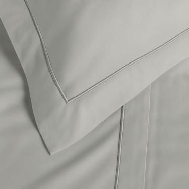 Imagem de Jogo de Cama Lençol 4 Peças 100% Algodão 300 Fios Percal Casal Queen/King(Cinza,Queen)