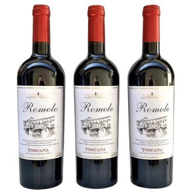 Imagem de Vinho Romolo Rosso Toscana Igt  Kit Com 3 Garrafas  Oferta