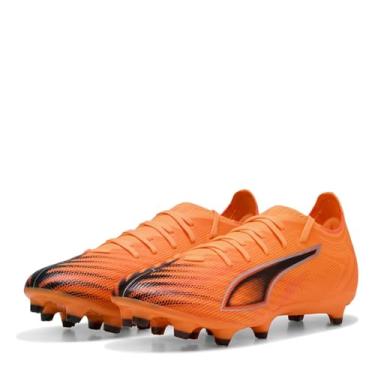 Imagem de PUMA Tênis de futebol unissex para adultos, Heat Fire PUMA preto vermelho brilhante, 8.5 Women/7 Men