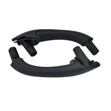 Imagem de Frente esquerda/direita interior porta puxador capas alças guarnição Compatível com benz c-class w203 2038101551 estilo do carro substituição(Black set)